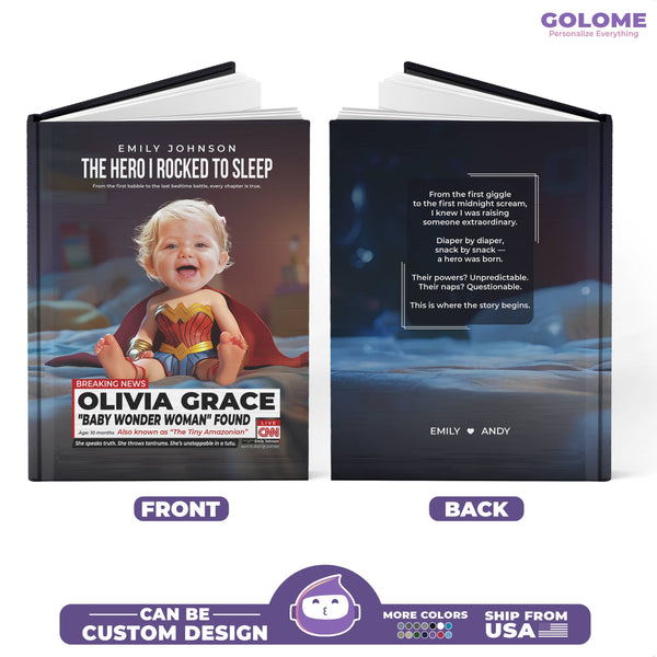 Custom Baby Wonder Woman Notebook – Personalized Superhero Journal with Photo & Name
